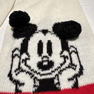 Mickey Mouse Scarf Knit Pom Pom Disney Character Winter Holiday